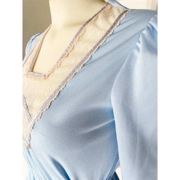 Jody T of California Sky Blue Prairie Boho Maxi Dress 70s Size 9 - Picture 10 of 13